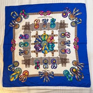Authentic Hermes Les Rubans du Cheval Silk Carré 90 cm Silk Scarf with COA